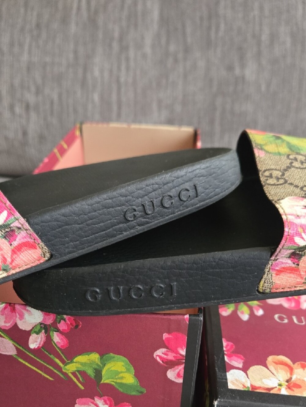 Gucci GG Canvas Floral Slide Sandals Size 39 - Picture 2 of 7